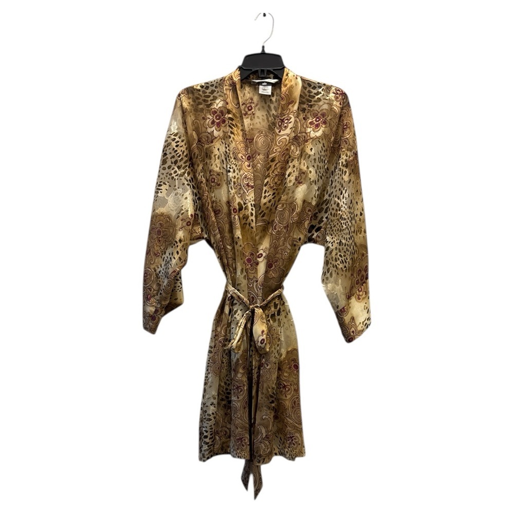 Delicates Floral and Leopard Satin Robe - Picture 4 of 9